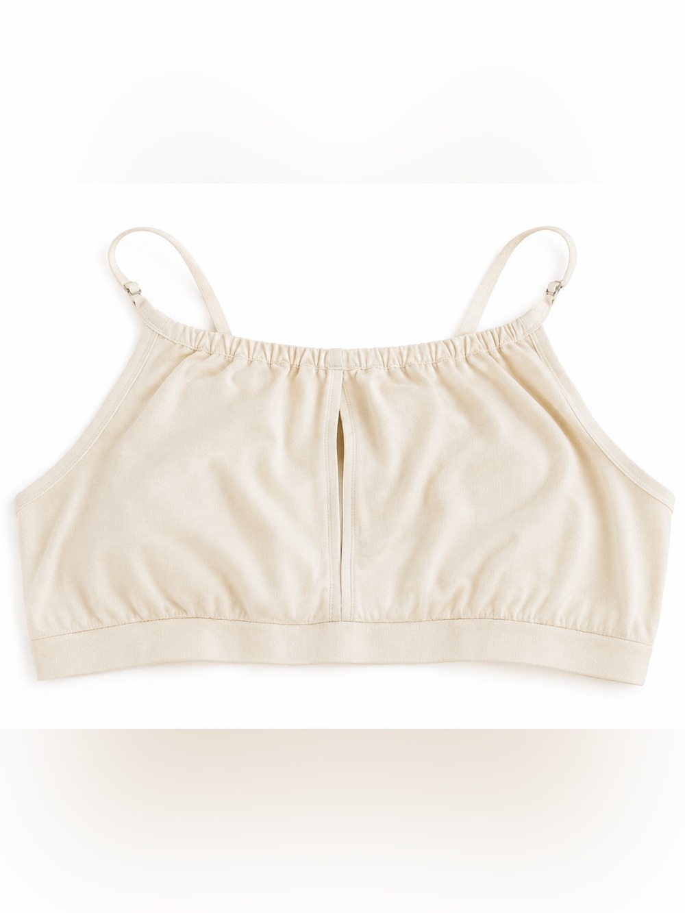 Time and Tru cream pique key halter swim top features a high neck design 3x - Picture 1 of 9